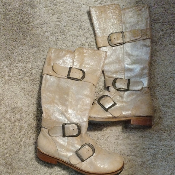 Gee Wawa Metalic Leather Boots Sz 8 - Picture 3 of 5